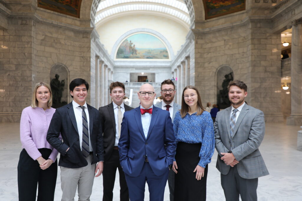 Photo of 2023 AGO interns with mentor Dan Burton.