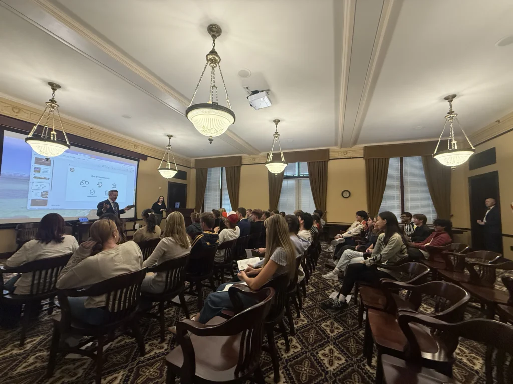 The Attorney General's Student Council meets in the Capitol Board Room at the Utah State Capitol.